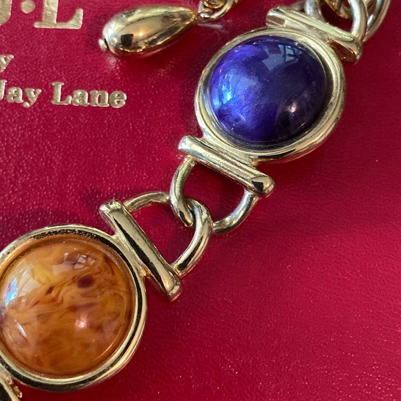 Kenneth Jay Lane Goldtone Multi-Colored Stone Necklace - Picture 4 of 5